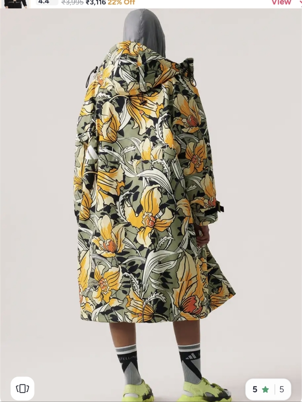 Stella McCartney Truenature Fleece Lining  Floral Parka Robe Jacket BNWT